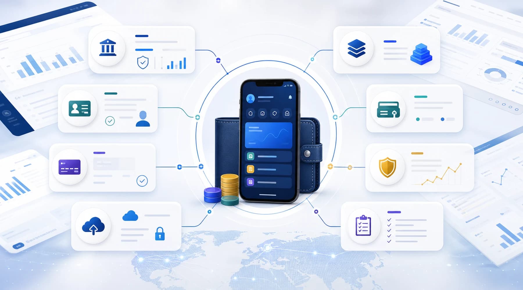 VowBank partner ecosystem concept connecting banking, BaaS, KYC, payments, cards, fraud, cloud, and compliance partners.